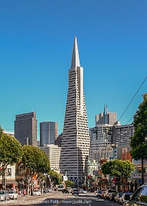 The Transamerica Pyramid - from Columbus Ave and Vallejo St  San Francisco, California USA